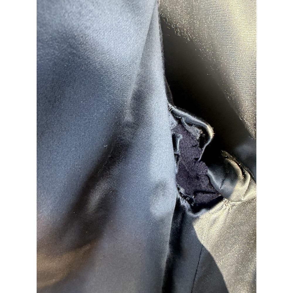 Vintage Imported Cashmere Black Long Coat Satin Lined Women's Overcoat Jacket - Picture 5 of 12